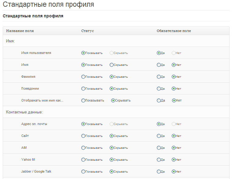 Настройка плагина WordPress Profile Builder