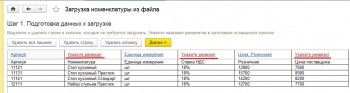Загрузка в 1С Бухгалтерия из Excel