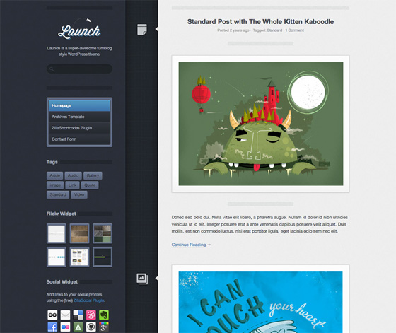 Launch wordpress theme