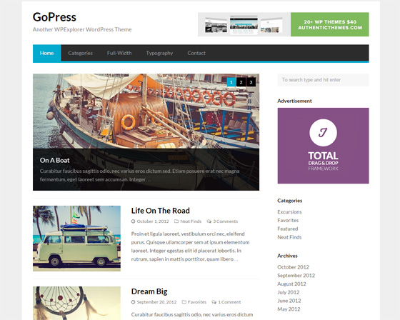 Gopress wordpress template