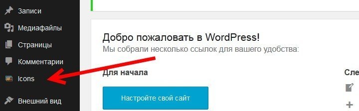 Новый элемент меню в админке WordPress